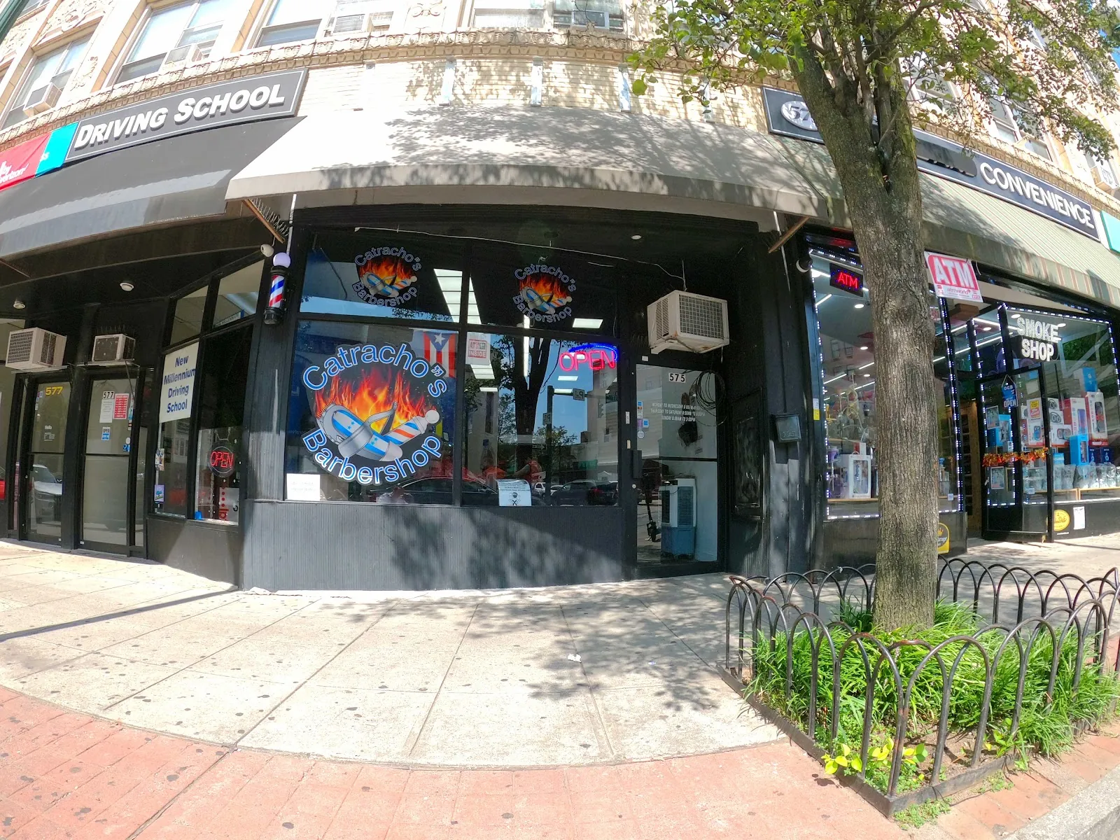 The Catracho's Barbershop storefront on Main Street, New Rochelle